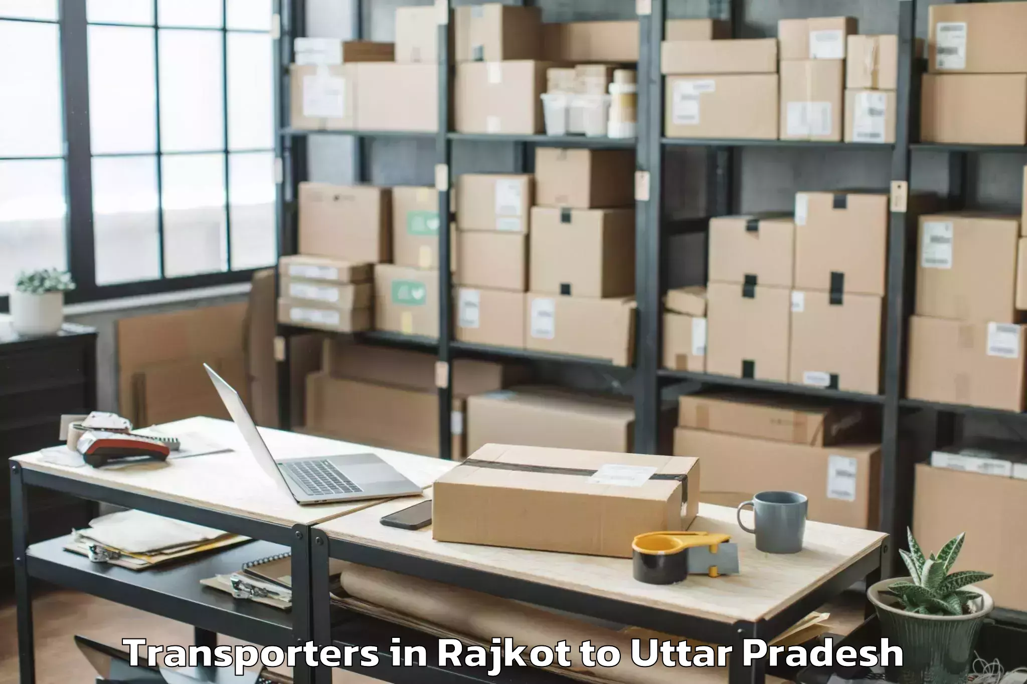 Book Rajkot to Unnao Transporters Online